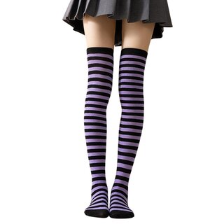 Overknees flieder/schwarz