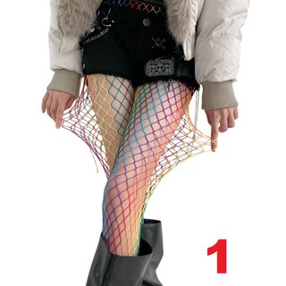 Netzstrumpfhose - Regenbogen