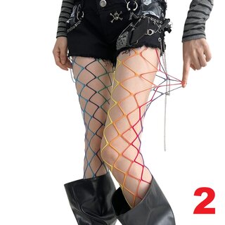 Netzstrumpfhose - Regenbogen