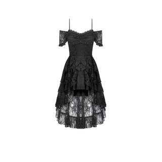 Dark in Love - Romantic gothic lace high-low dress