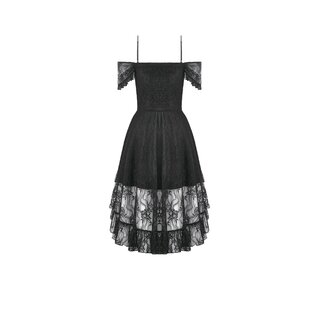 Dark in Love - Romantic gothic lace high-low dress