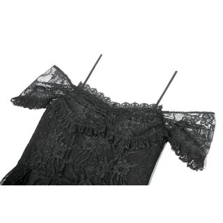 Dark in Love - Romantic gothic lace high-low dress