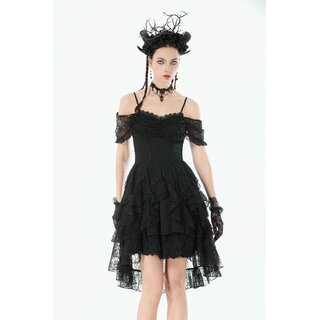 Dark in Love - Romantic gothic lace high-low dress
