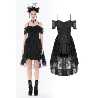 Dark in Love - Romantic gothic lace high-low dress