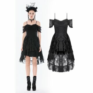 Dark in Love - Romantic gothic lace high-low dress 2XL