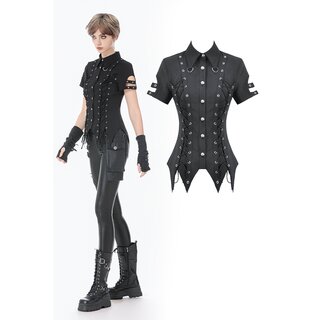 Dark in Love - Reptured lace-up shirt L