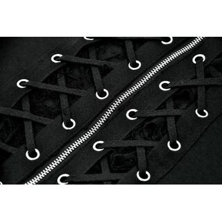 Dark in Love - Distressed Lace-up Top