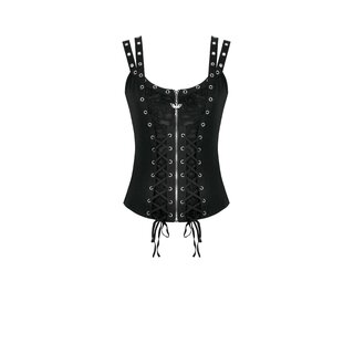 Dark in Love - Distressed Lace-up Top