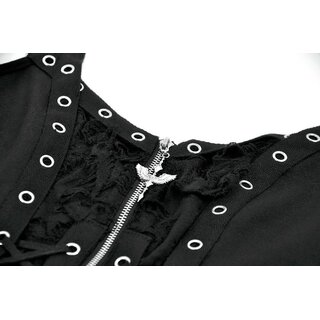 Dark in Love - Distressed Lace-up Top