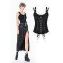 Dark in Love - Distressed Lace-up Top