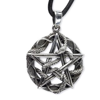 etNox - Edelstahlanhänger - Schlangen-Pentagramm