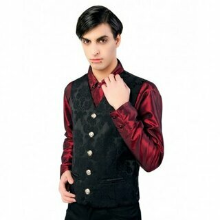 Azzazzinz - Dark Vest Brocade - schwarz 5XL