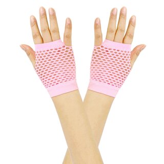 Netzhandschuhe - kurz rosa