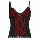 Top mit Spitze - schwarz/rot