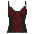 Top mit Spitze - schwarz/rot