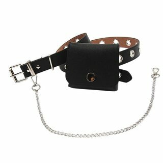G�rtel mit Kette und T�schchen Lochnieten