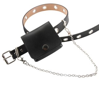 G�rtel mit Kette und T�schchen Viereck