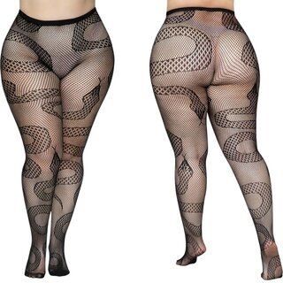 Netzstrumpfhose mit Muster - PLUS size Schlange