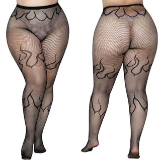 Netzstrumpfhose mit Muster - PLUS size Schlange