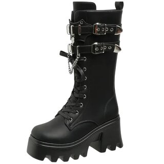 Stiefel mit Kette und Schnallen 38