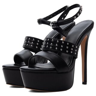 Studded Peep Toes High Heels