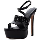 Studded Peep Toes High Heels