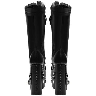Satin ribbon laced boots