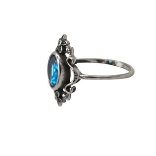 etNox - Edelstahlring mit Stein - Blue Topaz Flowers