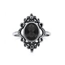 etNox  - Edelstahlring mit Stein - Black Flowers
