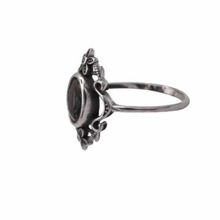 etNox - Edelstahlring mit Stein - Black Flowers 62