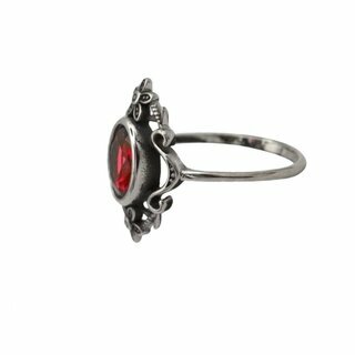 etNox - Edelstahlring mit Stein - Garnet Flowers