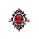 etNox  - Edelstahlring mit Stein - Garnet Flowers