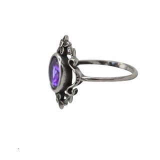etNox - Edelstahlring mit Stein - Amethyst Flowers