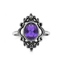 etNox  - Edelstahlring mit Stein - Amethyst Flowers