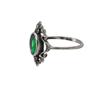 etNox - Edelstahlring mit Stein - Green Flowers