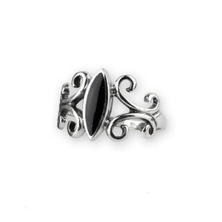 etNox - Edelstahlring mit Stein - Black Ornament