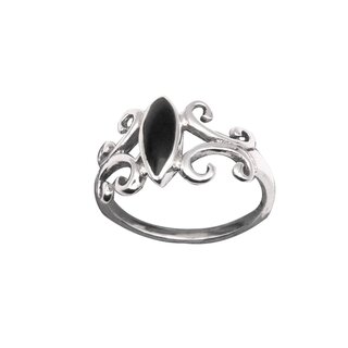 etNox - Edelstahlring mit Stein - Black Ornament