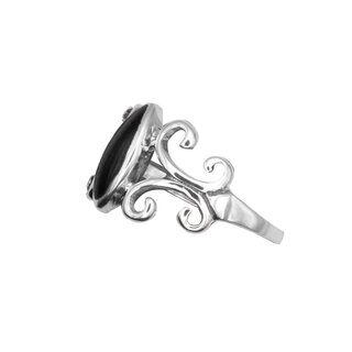 etNox - Edelstahlring mit Stein - Black Ornament