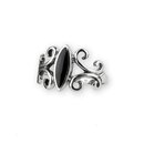 etNox  - Edelstahlring mit Stein - Black Ornament