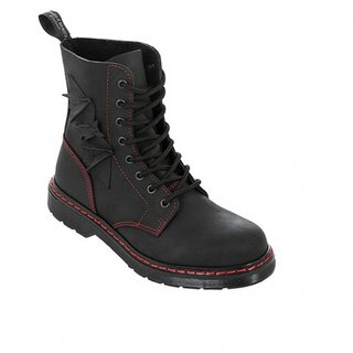 Boots & Braces - 8-Loch - easy - BAT - schwarz/ rot