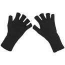 Fingerlose Strick-Handschuhe - schwarz