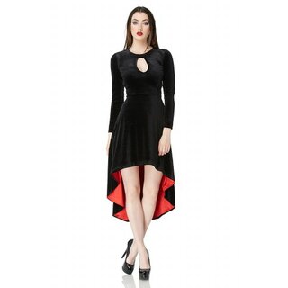 Jawbreaker - Kleid - schwarzes Samtkleid mit rotem Futter -  Immortel Dress