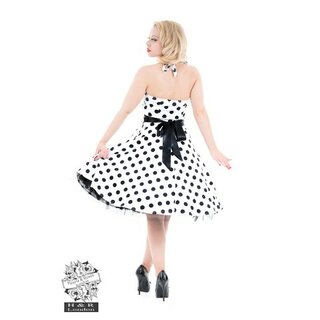 H & R - weißes Kleid mit großen schwarzen Punkten