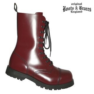 Boots & Braces - 10-Loch - cherry red