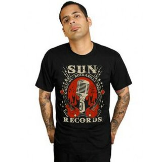 Sun Records - T-Shirt - Rockabilly Music Mens Tee - schwarz