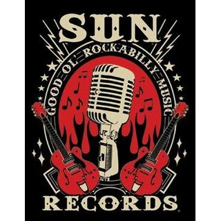 Sun Records - T-Shirt - Rockabilly Music Mens Tee - schwarz