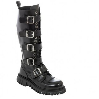 Boots & Braces - 20-Loch - Massiv 5-Buckle - schwarz