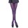 Leg Avenue - gestreifte Nylon-Strumpfhose schwarz/ neon pink