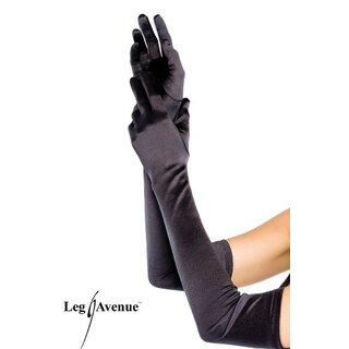 Leg Avenue - Extralange Satin-Handschuhe  schwarz