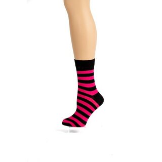 Flirt - Ringelsocken - gestreifte Socken schwarz/ rosa